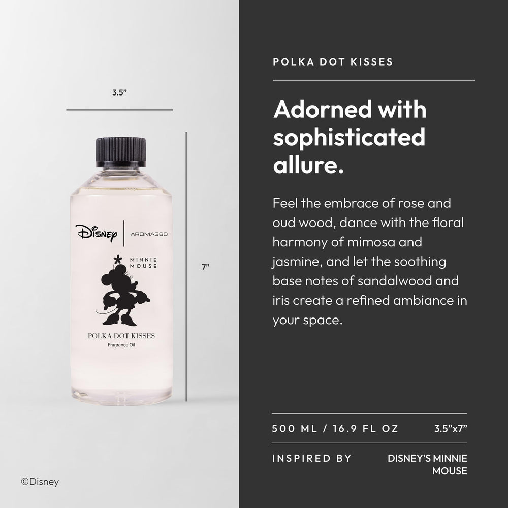 Polka Dot Kisses bottle and Minnie Mouse-themed label