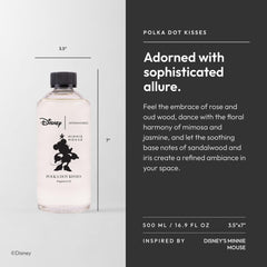 Polka Dot Kisses bottle and Minnie Mouse-themed label