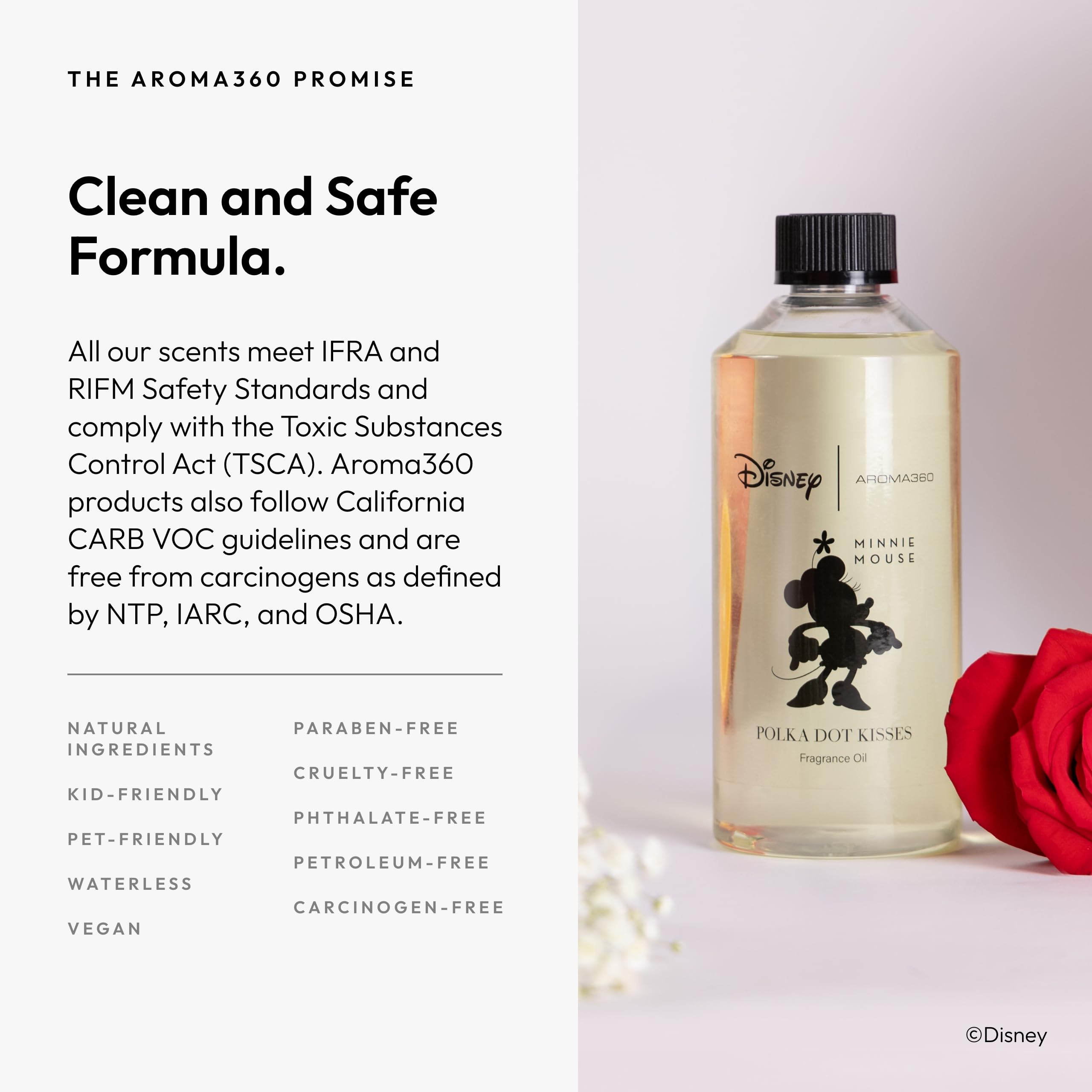 Diagram of Polka Dot Kisses notes: rose, oud wood, mimosa, jasmine, sandalwood, iris