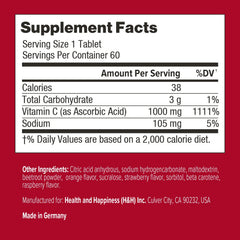 Dissolvable vitamin C tablets dissolving in water
