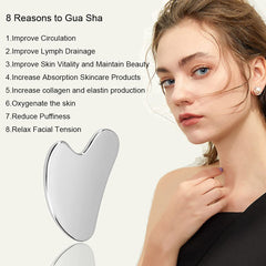 Close-up of Ditind Gua Sha tool highlighting 304 stainless steel