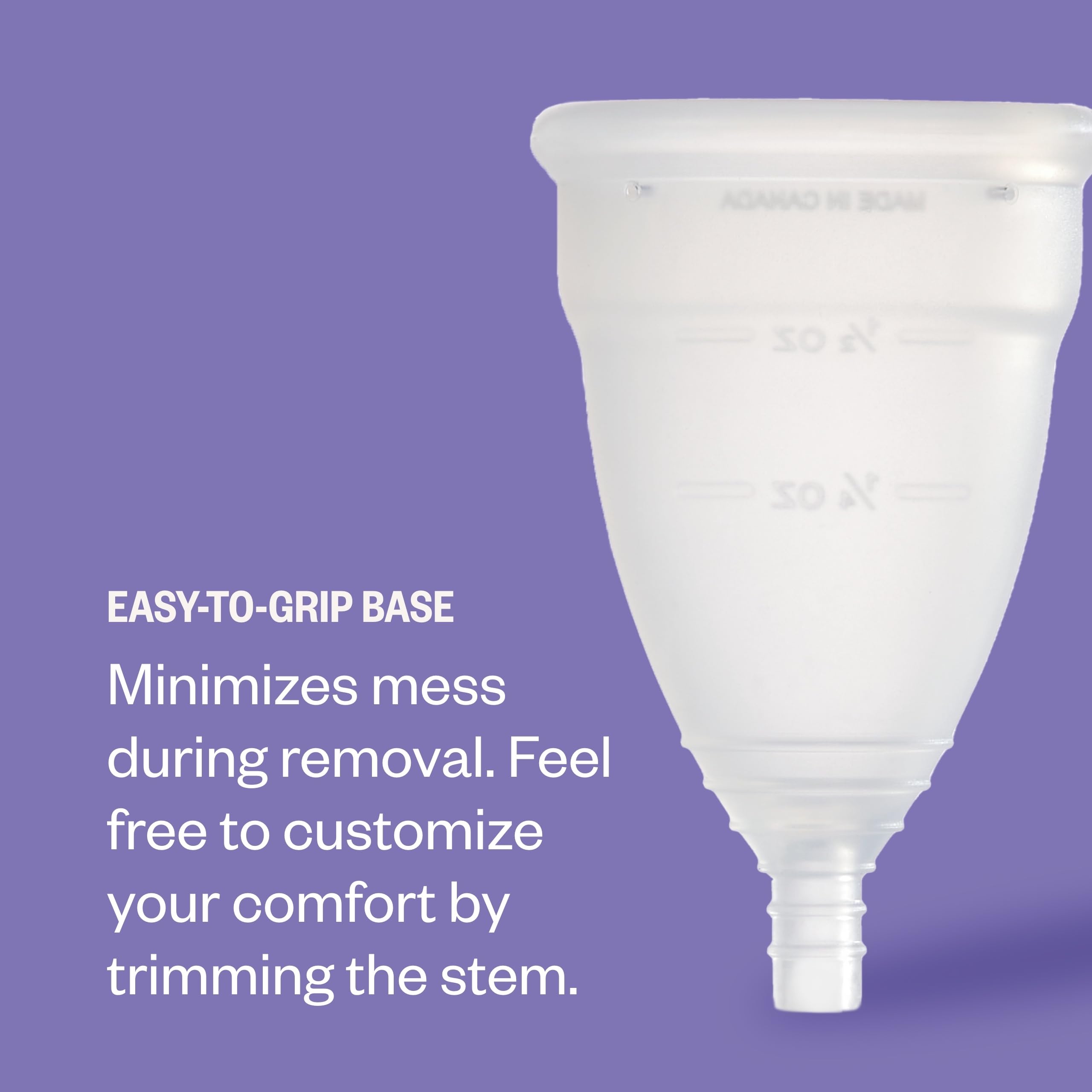 DIVA Cup Model 1 medical-grade silicone material is plastic-free and dye-free