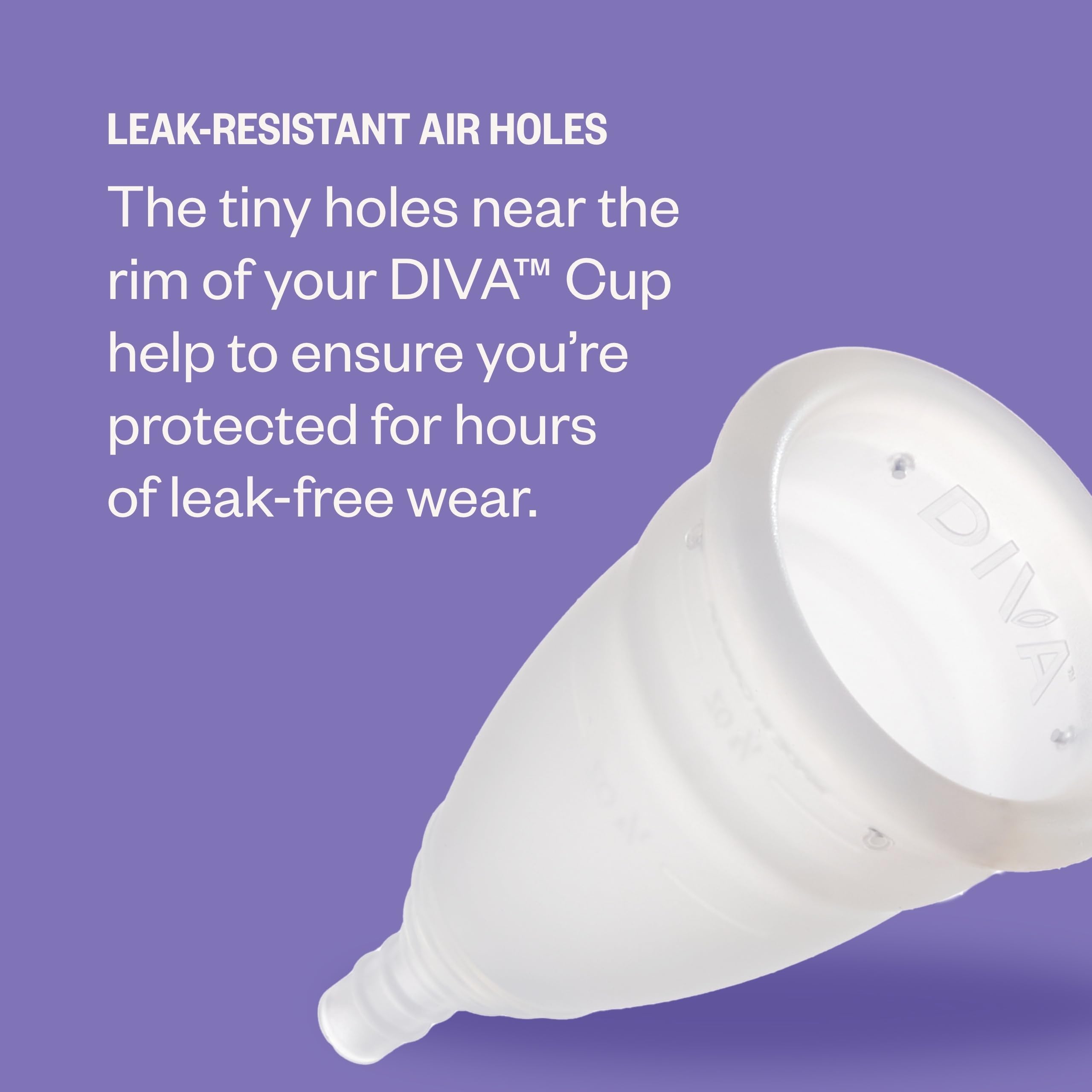 DIVA Cup Model 0 reusable period care option reduces disposable waste.
