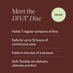 DivaDisc folded to tampon size for easy, discreet transport.