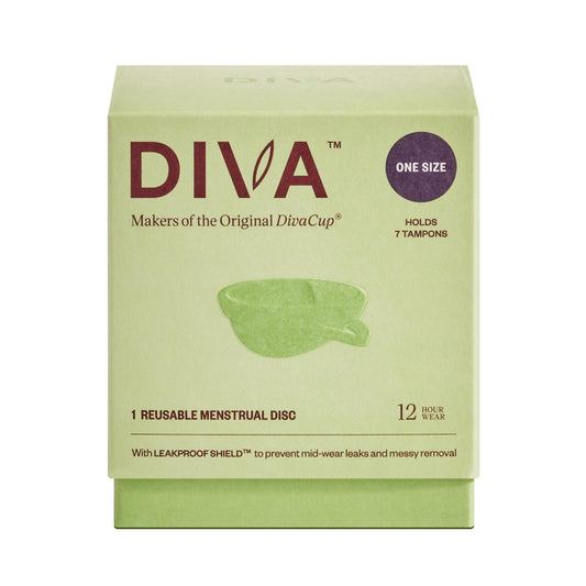 DivaDisc packaging highlights eco-friendly, reusable protection from DivaCup.