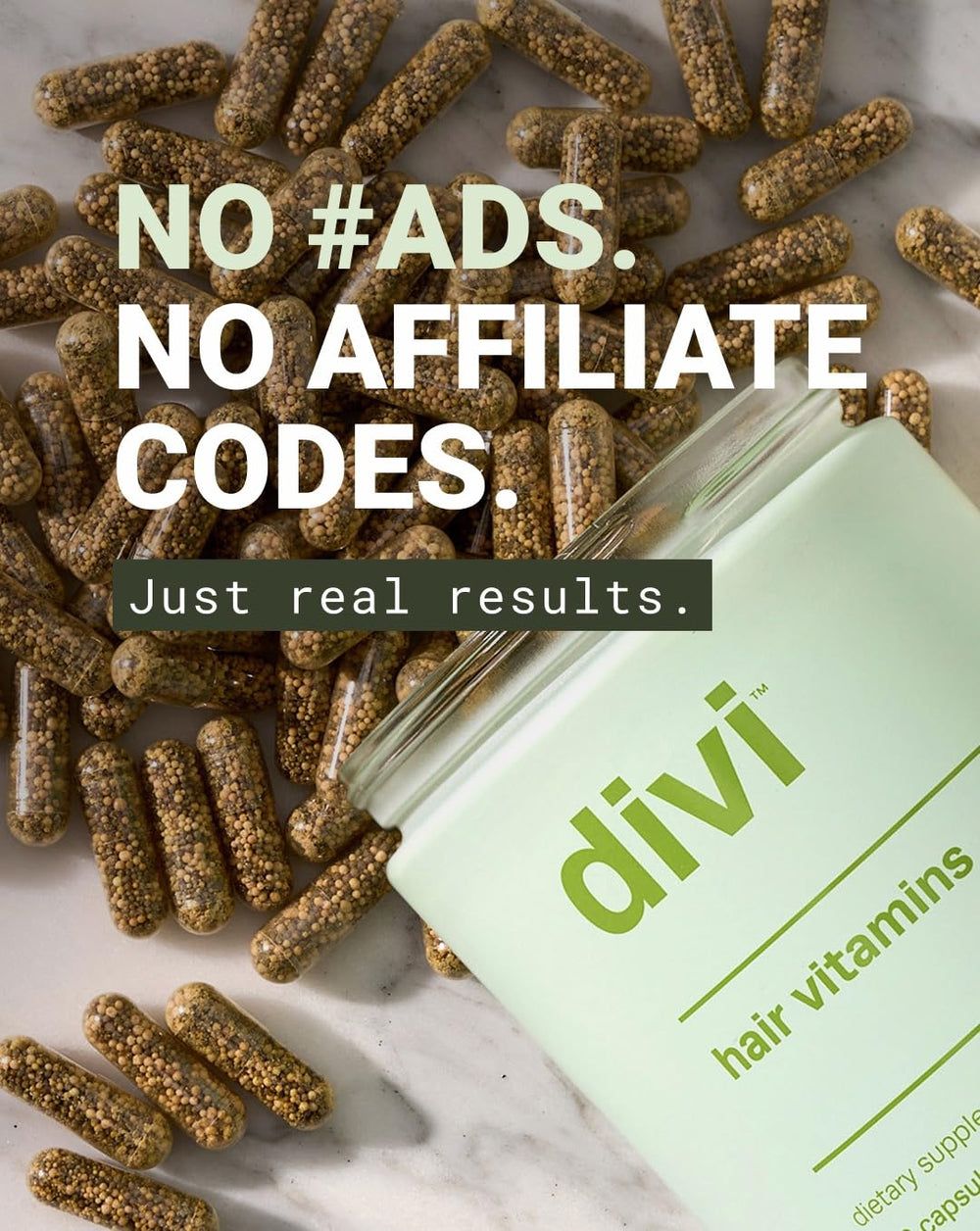 Divi Hair Vitamins bottle stored in a cool, dark place for stability.