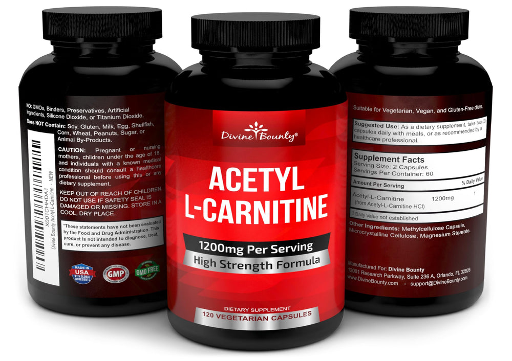 Ingredients and purity information for Divine Bounty Acetyl L-Carnitine