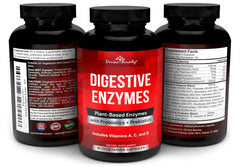 Divine Bounty Digestive Enzymes packaging and bottle on white background