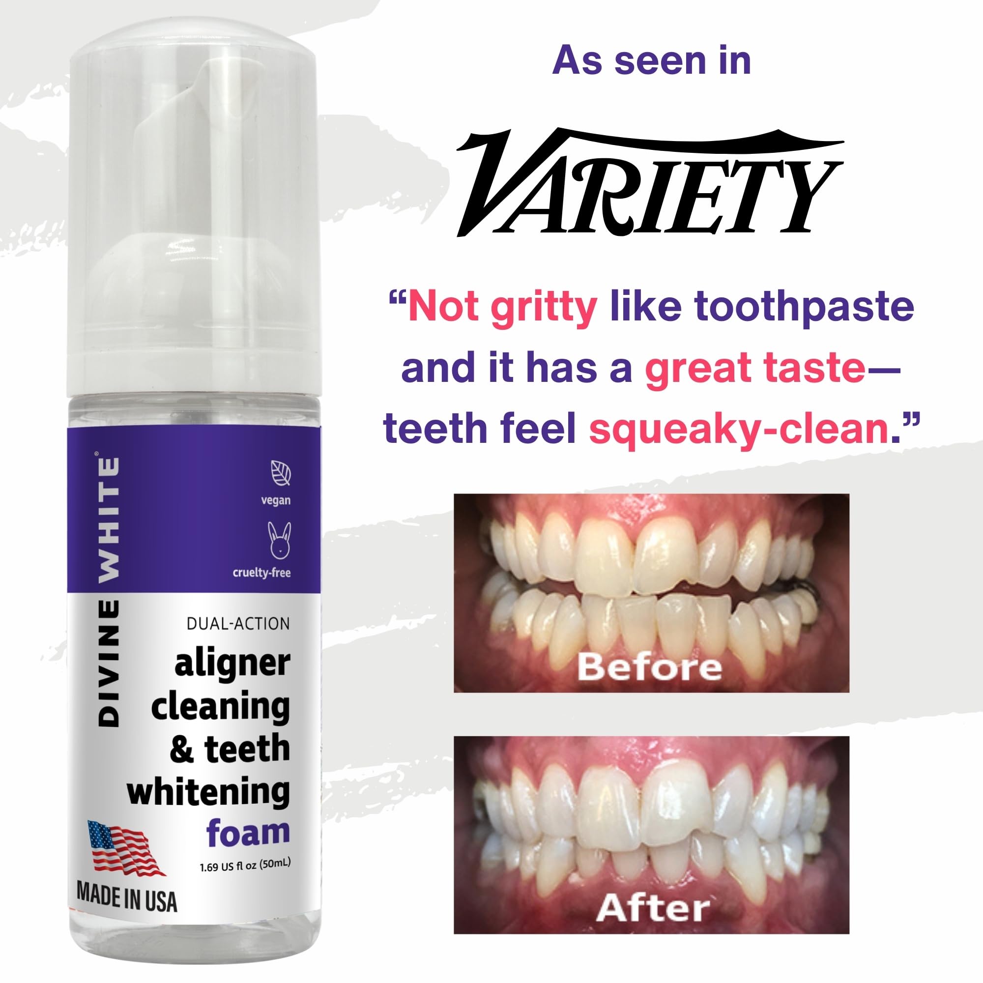 Foaming cleaner for Invisalign aligners and retainers