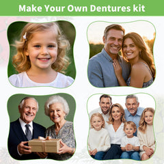 Close-up of realistic teeth in denture mold