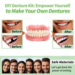 Hands assembling dentures from the DIY kit