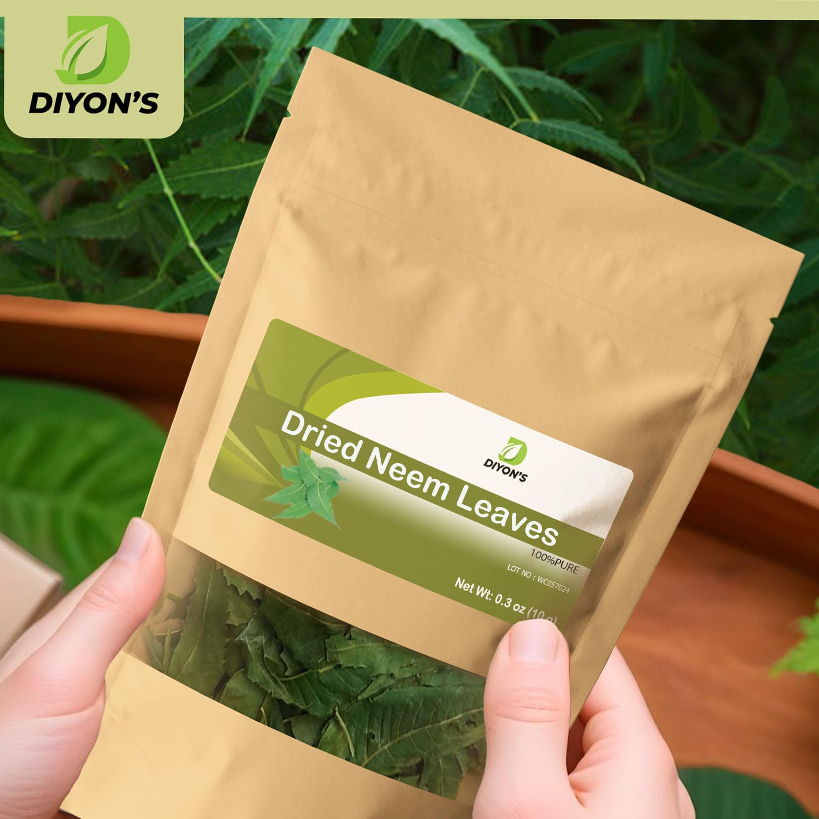 Kraft stand-up resealable pouch packaging for neem leaves