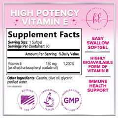 Graphic showing dl-alpha tocopherol 180 mg dosage