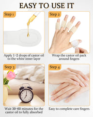Washable and reusable castor oil finger wraps