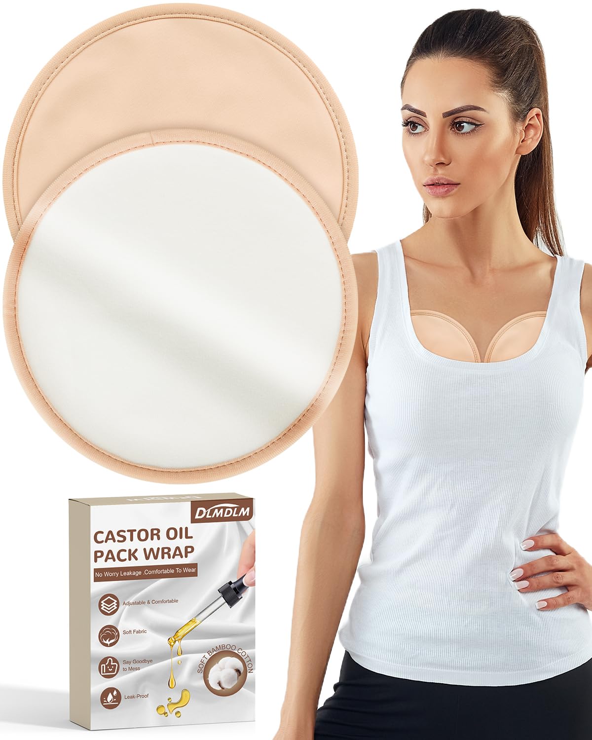 DLMDML Castor Oil Pack for Breast - front view
