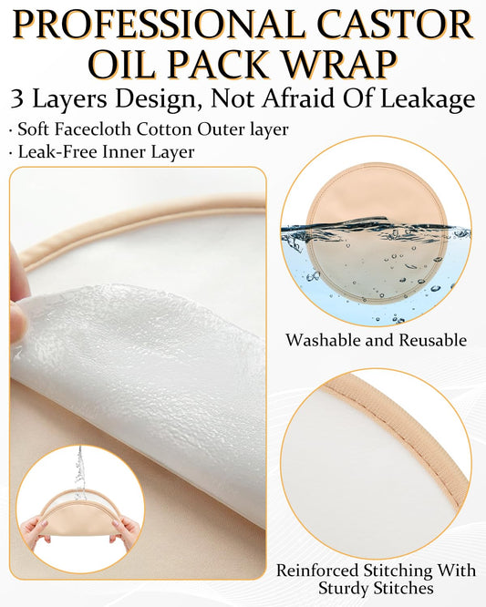 Soft inner cotton layer of the castor oil wrap