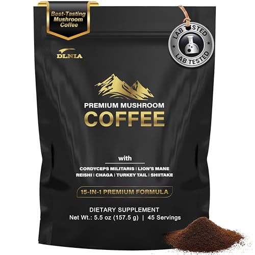 DLNIA Organic Mushroom Coffee bag with label