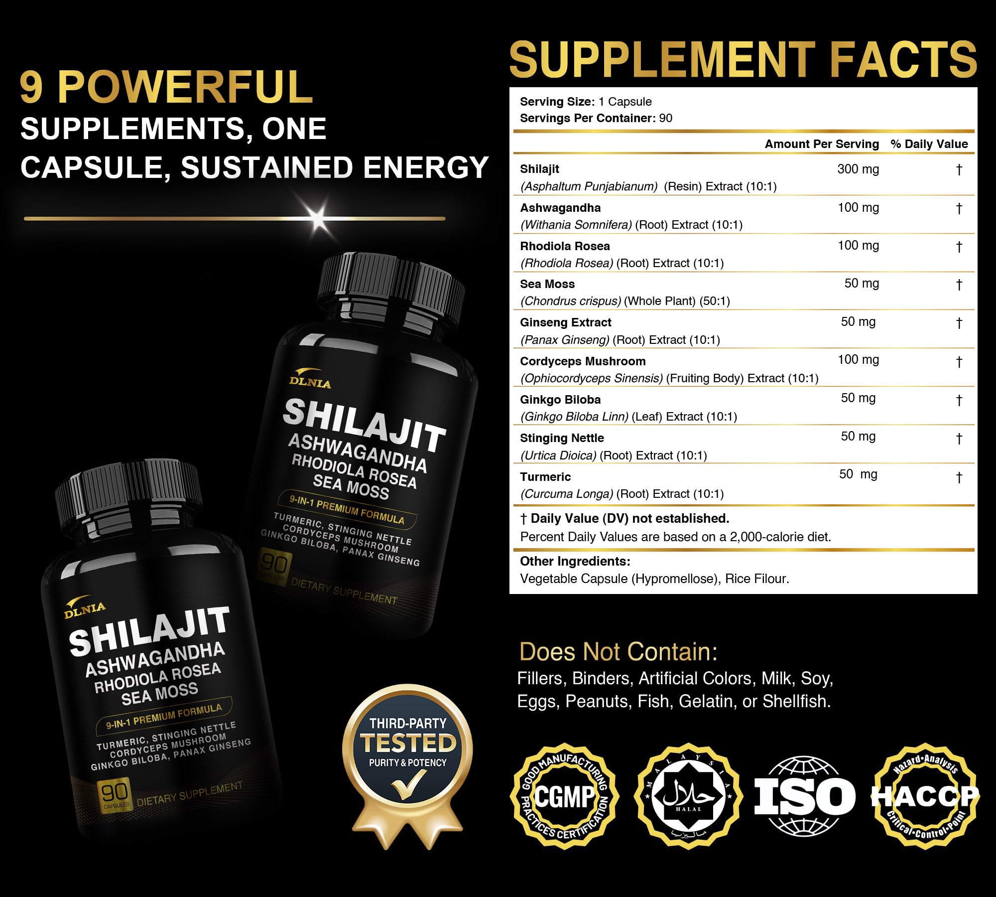 Shilajit Gold Complex lab-tested packaging and ingredients