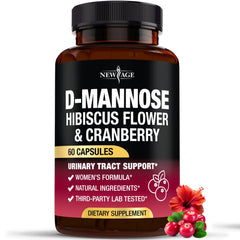 D-Mannose with Cranberry & Hibiscus bottle label