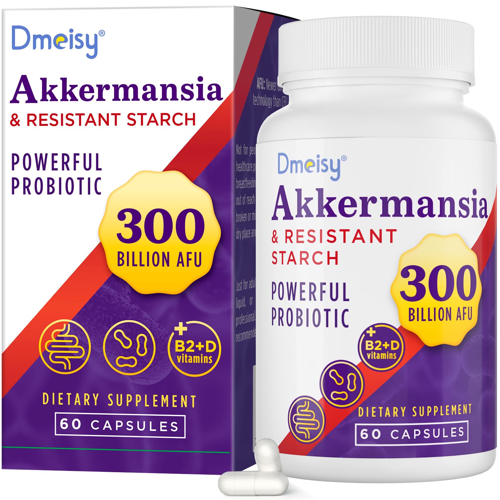 Dmeisy Akkermansia bottle front view promoting gut lining support