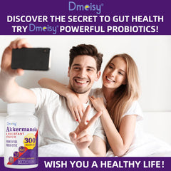 Dmeisy Akkermansia capsules inside bottle on table