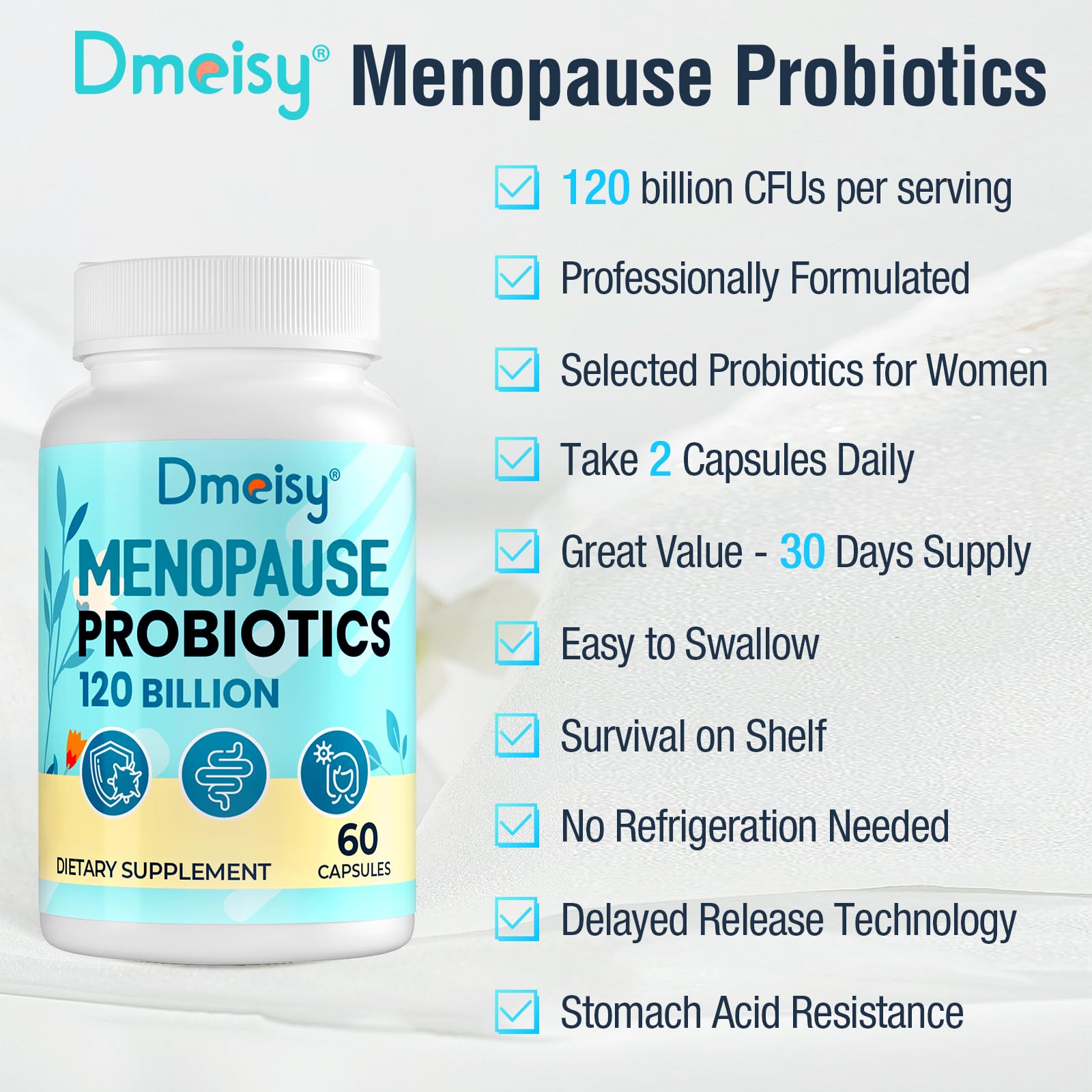 Dmeisy shelf-stable packaging communicates long shelf life.