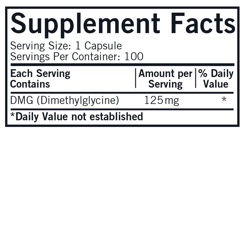 Kirkman DMG 125 mg bottle - back label