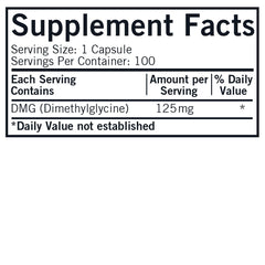 Kirkman DMG 125 mg bottle - back label