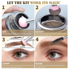 Dmktu sponge applicator for smooth, even brow filling.