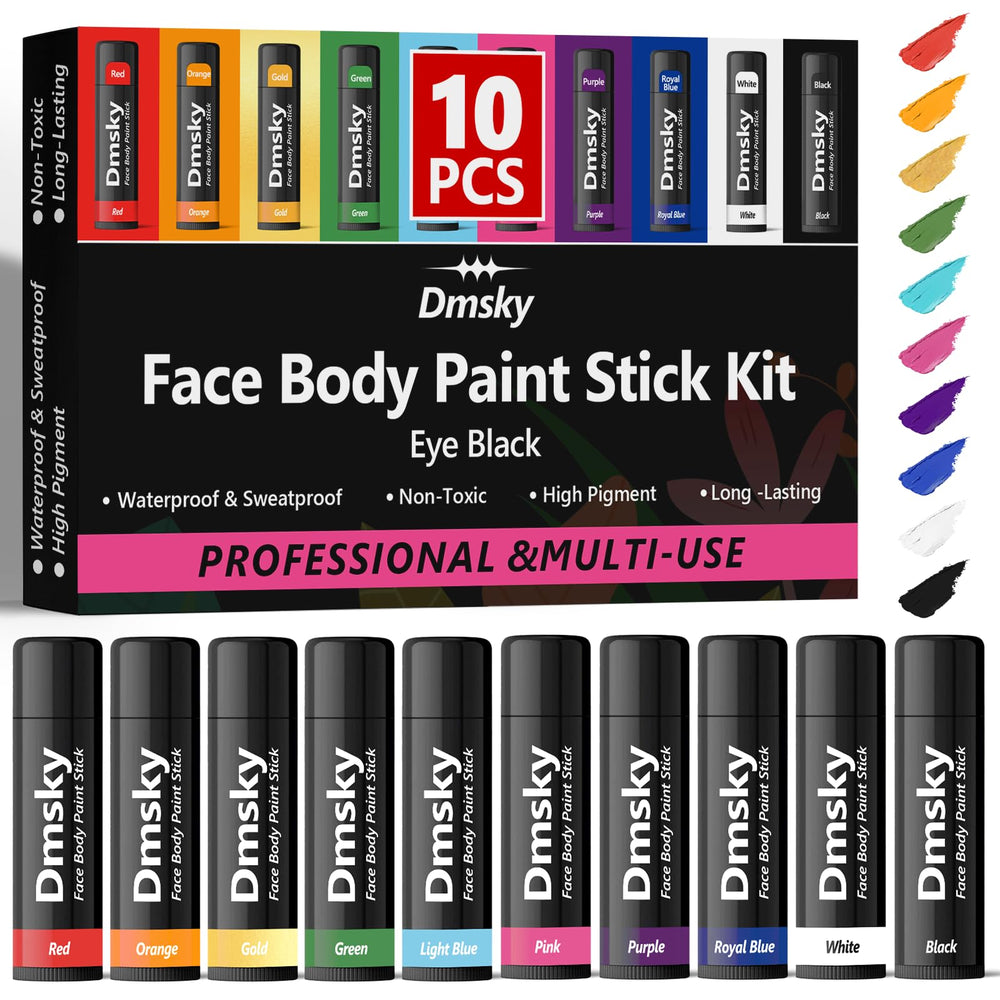 Dmsky Eye Black Sticks 10-color pack offers bold visibility for sports.