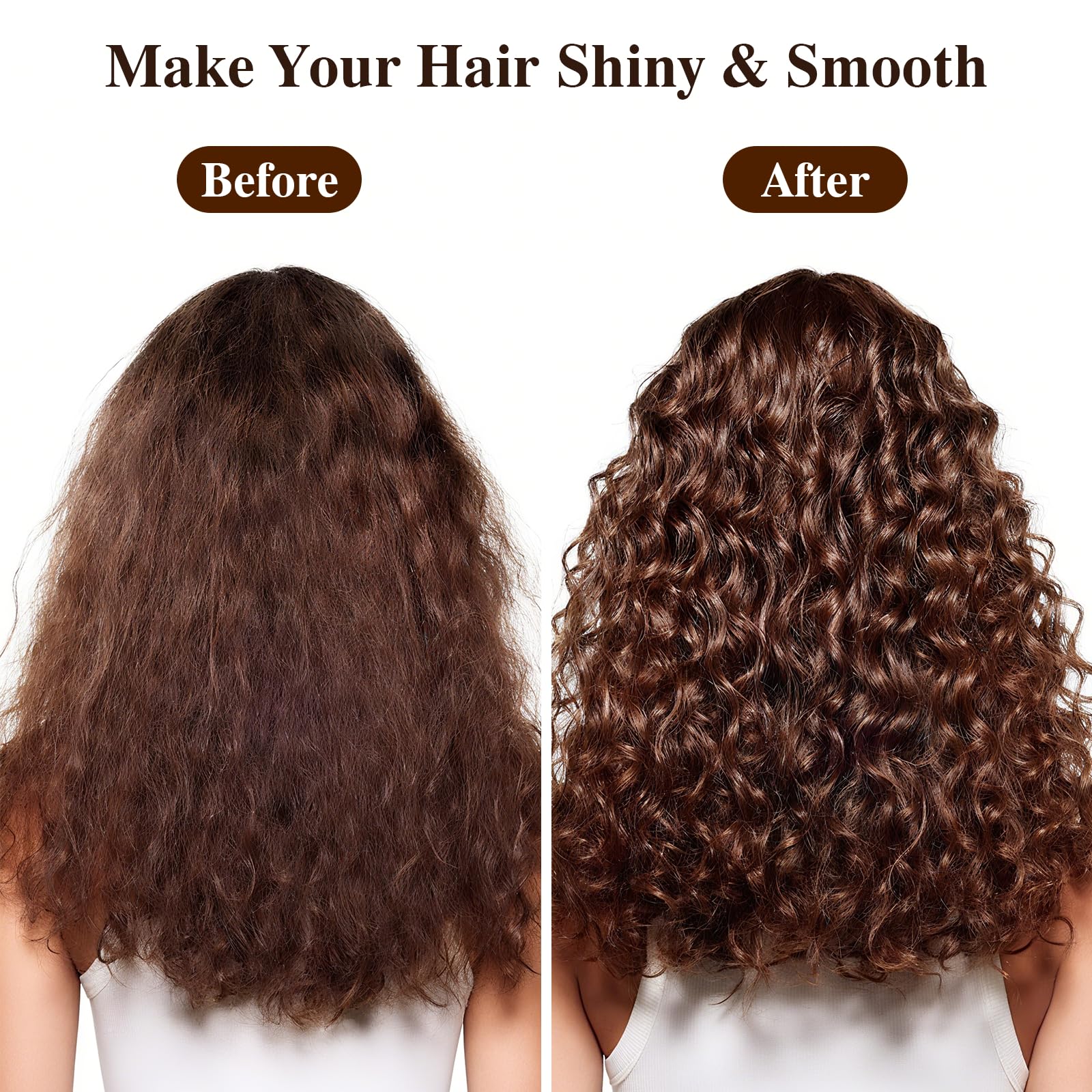 Shiny, healthy-looking hair after using Dmsky mask.