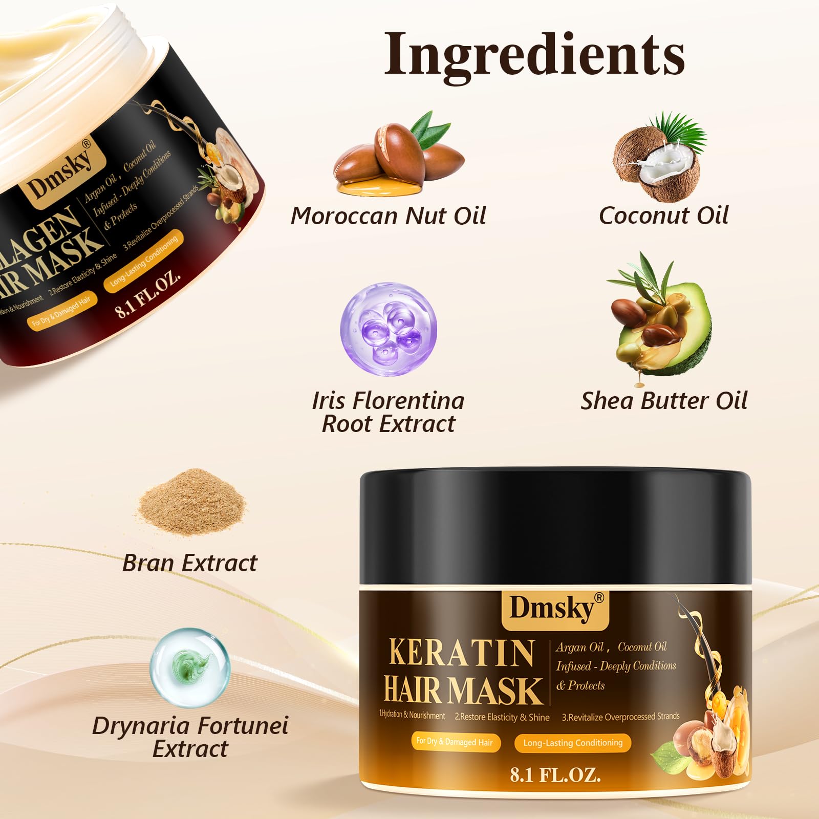 Dmsky coconut oil scene emphasizing nourishing hydration