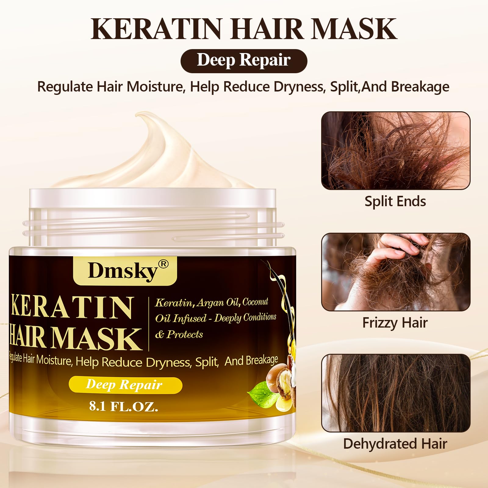 Rinsing out Dmsky mask to reveal soft, manageable strands.
