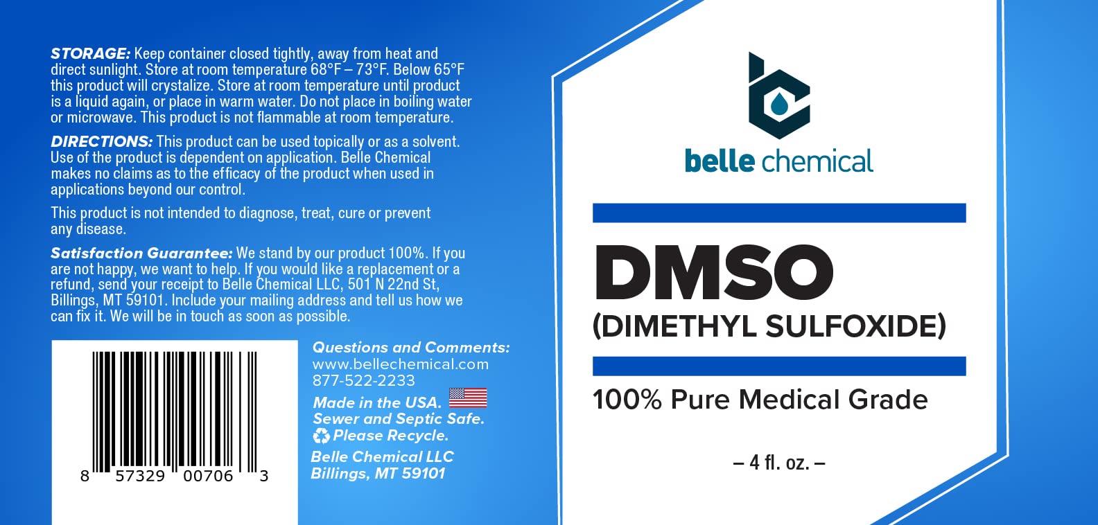 Illustration showing DMSO used as a solvent