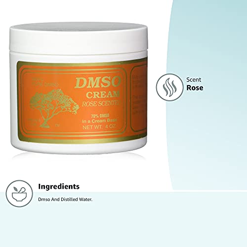 DMSO Rose Scented Cream application image illustrates a calming, fragrance-enhanced skincare routine.