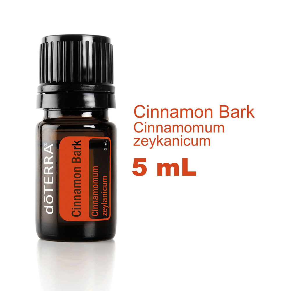 Close-up of doTERRA Cinnamon Essential Oil label