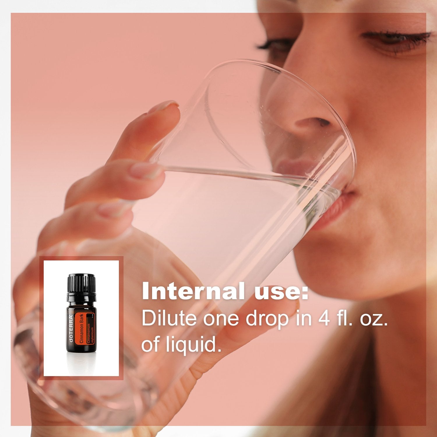 Lifestyle shot of cinnamon essential oil in use