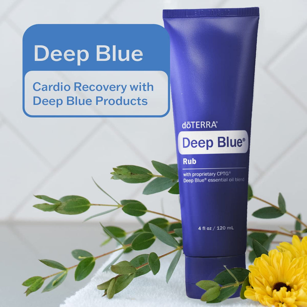 Lifestyle scene with doTERRA Deep Blue Rub 4 oz 2-pack on display