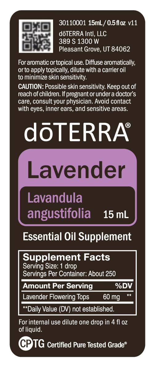 DoTERRA Lavender Essential Oil 15 ml with box and bottle
