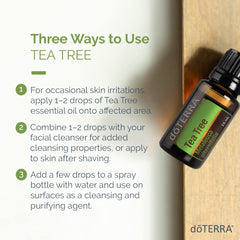 Melaleuca Tea Tree Essential Oil bottle and dropper