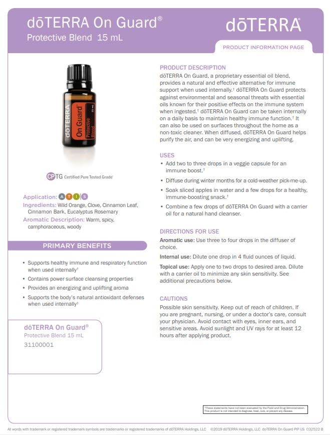 doTERRA On Guard bottle beside cinnamon sticks and orange