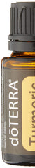 Close-up of doTERRA Turmeric Essential Oil label