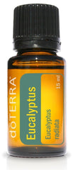 Close-up of the doTERRA Eucalyptus Radiata Essential Oil 15 mL label