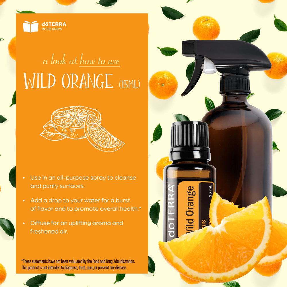DoTERRA Wild Orange bottle cap and label