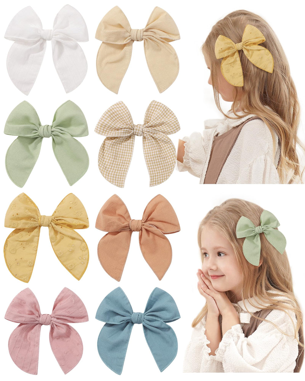 doboi baby bow in soft cotton-linen fabric with gentle grip for comfortable wear.