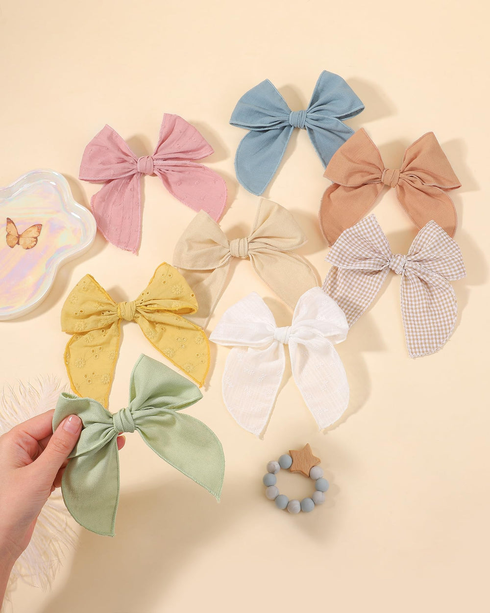doboi soft fabric bow from organic cotton-linen blend for comfort.
