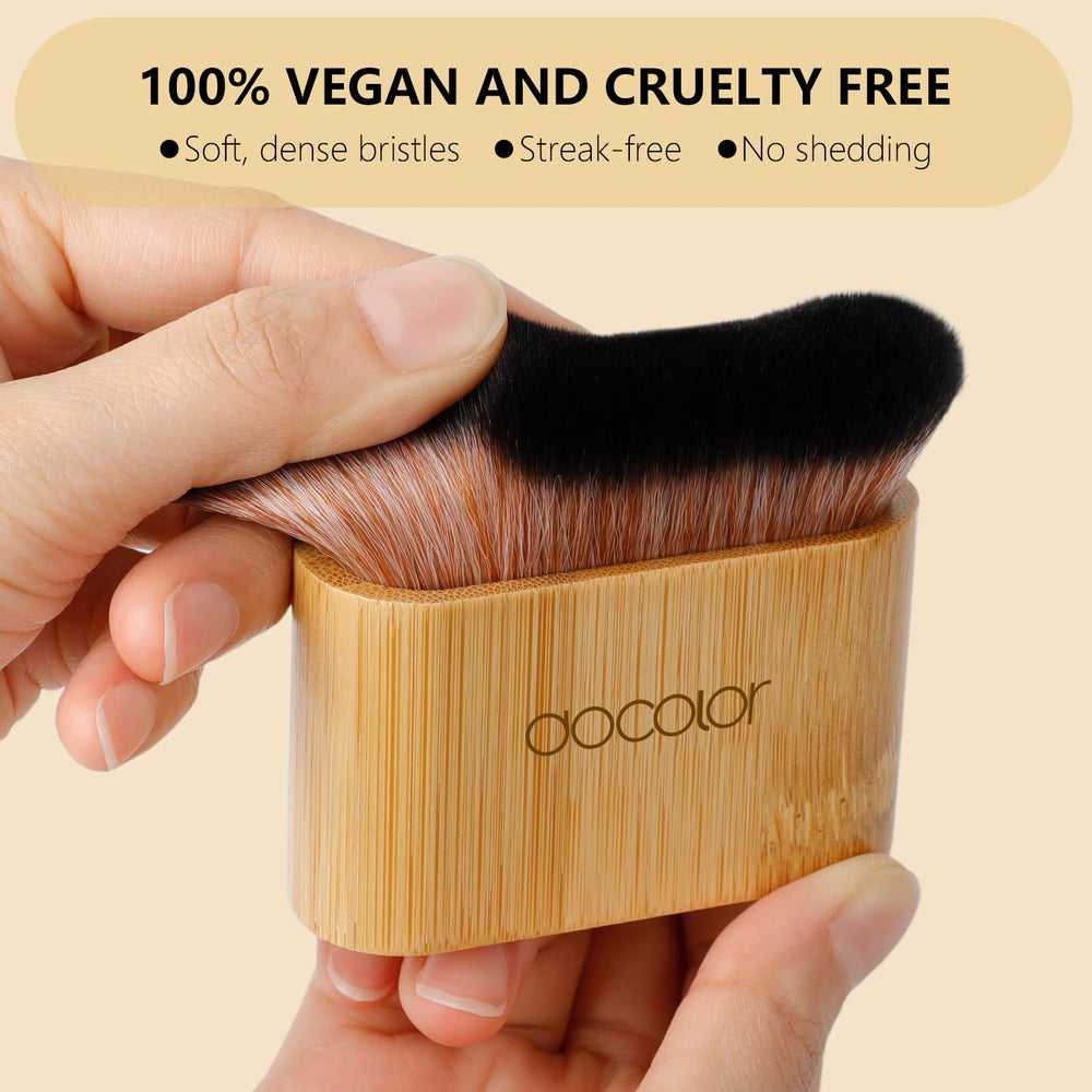 Docolor all-in-one body makeup brush for foundation, self-tanner, and bronzer.