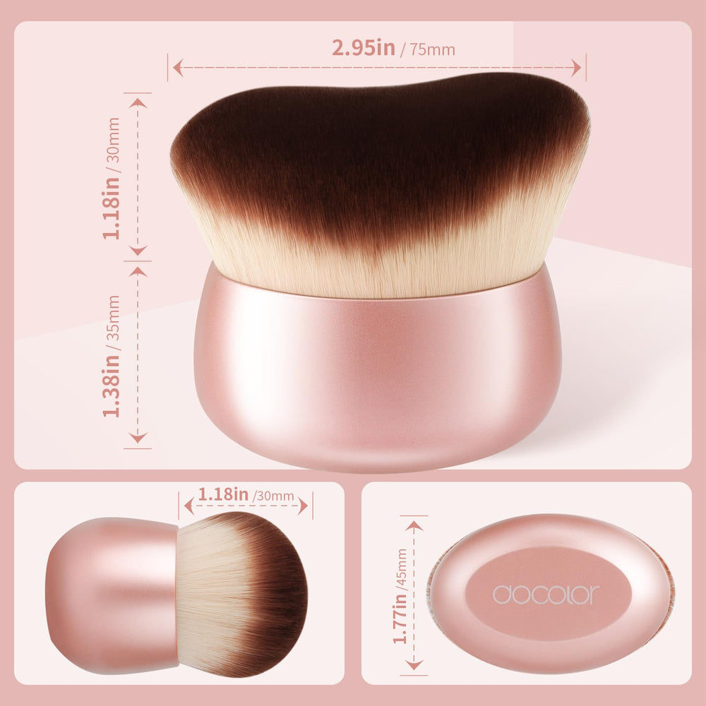 Docolor Bronzer and Self-Tanner brush blend on skin for a natural glow.