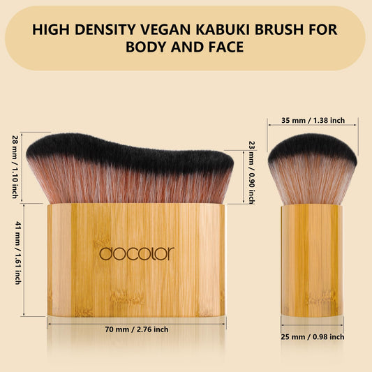 Docolor curved-bristle design supports precise blending on face and joints.