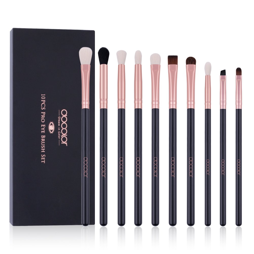 Docolor eyeshadow brush set in rose-gold black design for sleek makeup application